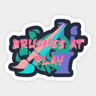 Brushes At Play Sticker
